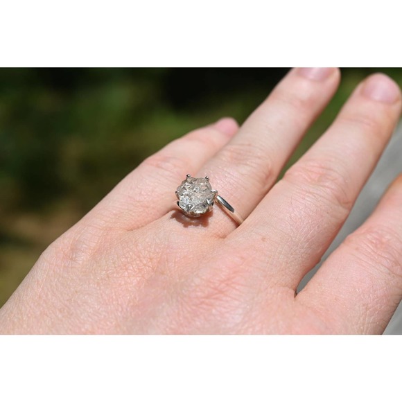 Raw Diamond Ring, Rough Diamond Ring, Diamond Engagement Ring - Picture 2 of 6